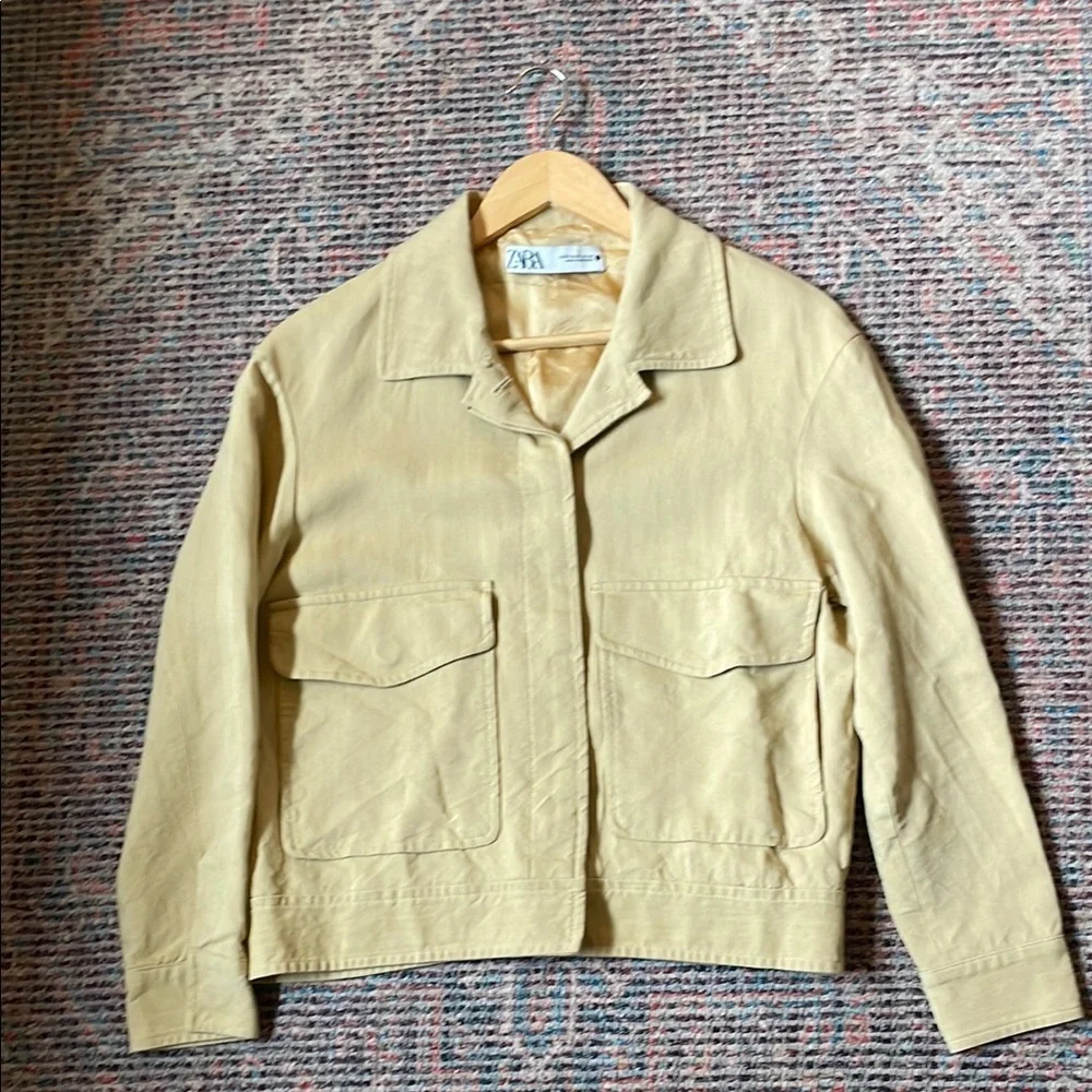 Zara Linen Blend Yellow Jacket - Picture 6 of 11